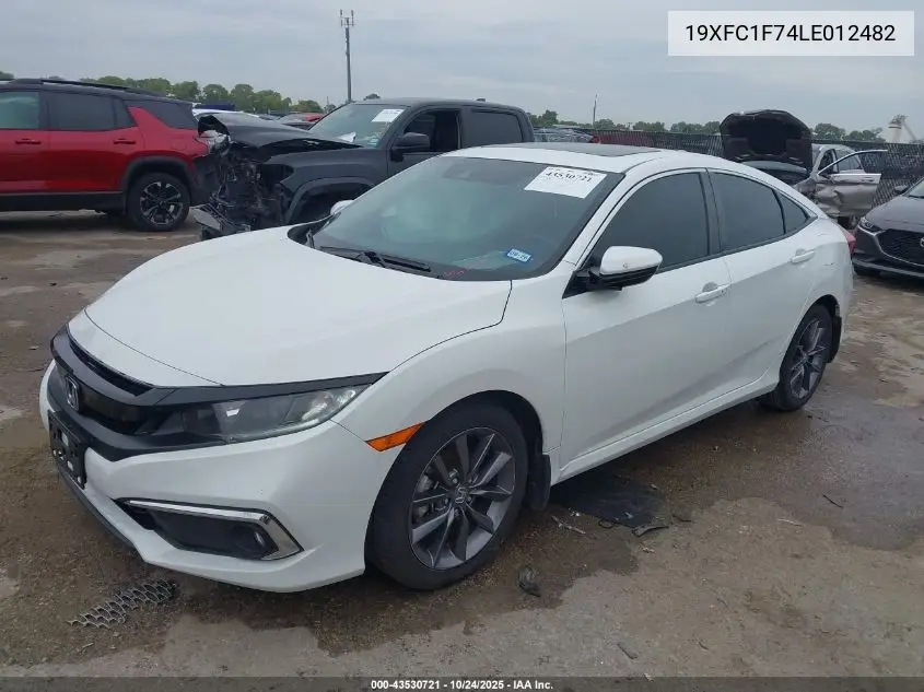19XFC1F74LE012482 2020 Honda Civic Ex-L
