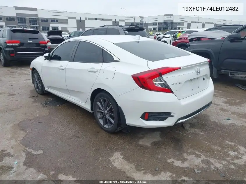 19XFC1F74LE012482 2020 Honda Civic Ex-L