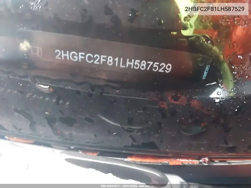 2HGFC2F81LH587529 2020 Honda Civic Sport