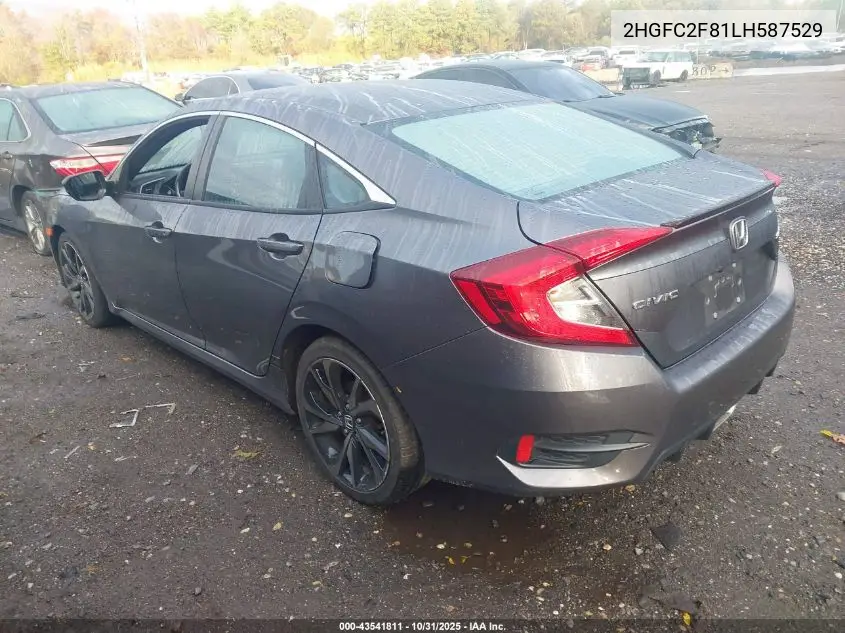 2HGFC2F81LH587529 2020 Honda Civic Sport