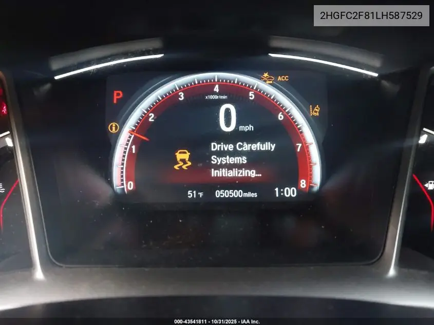 2HGFC2F81LH587529 2020 Honda Civic Sport