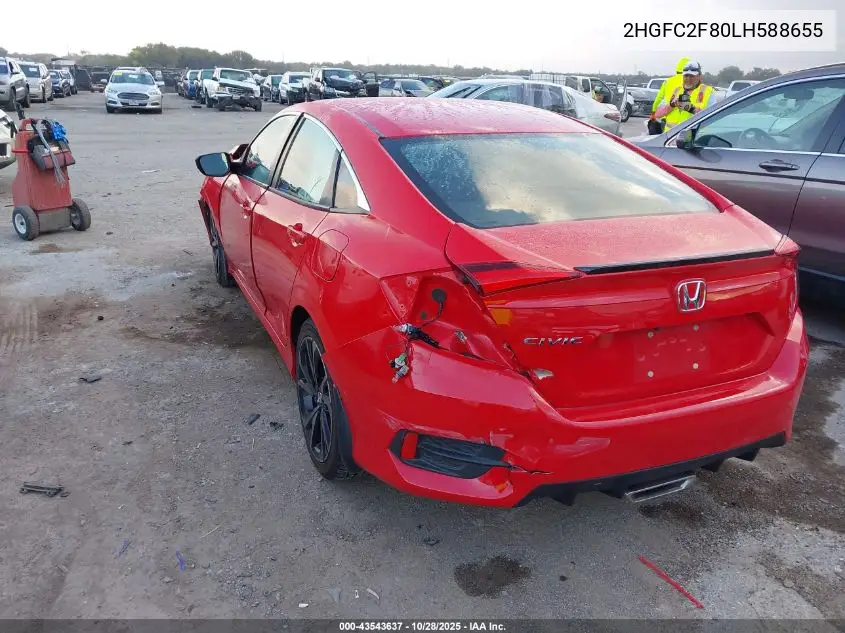 2HGFC2F80LH588655 2020 Honda Civic Sport