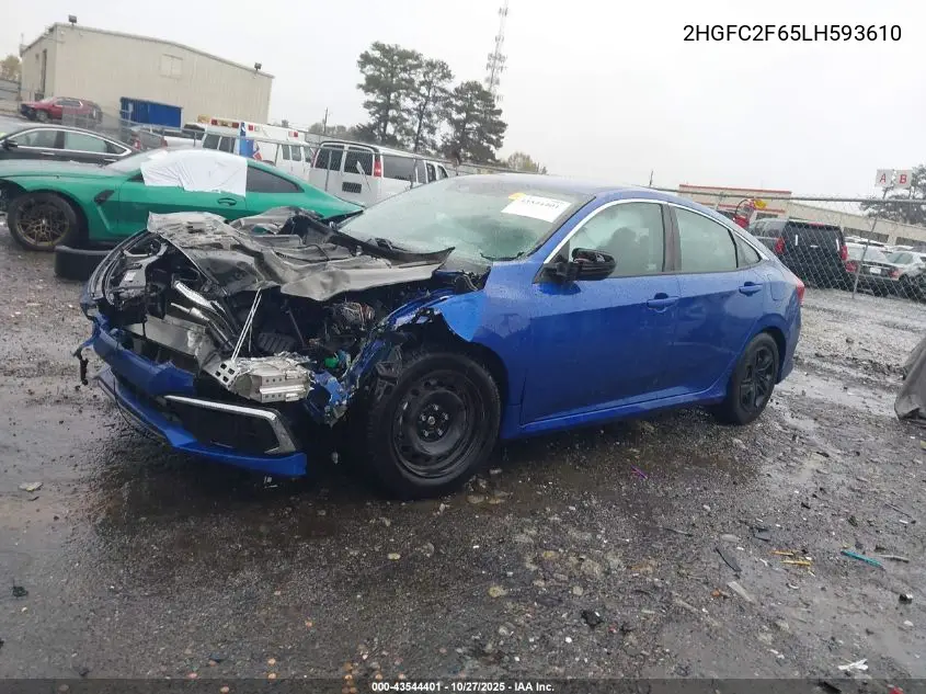 2HGFC2F65LH593610 2020 Honda Civic Lx