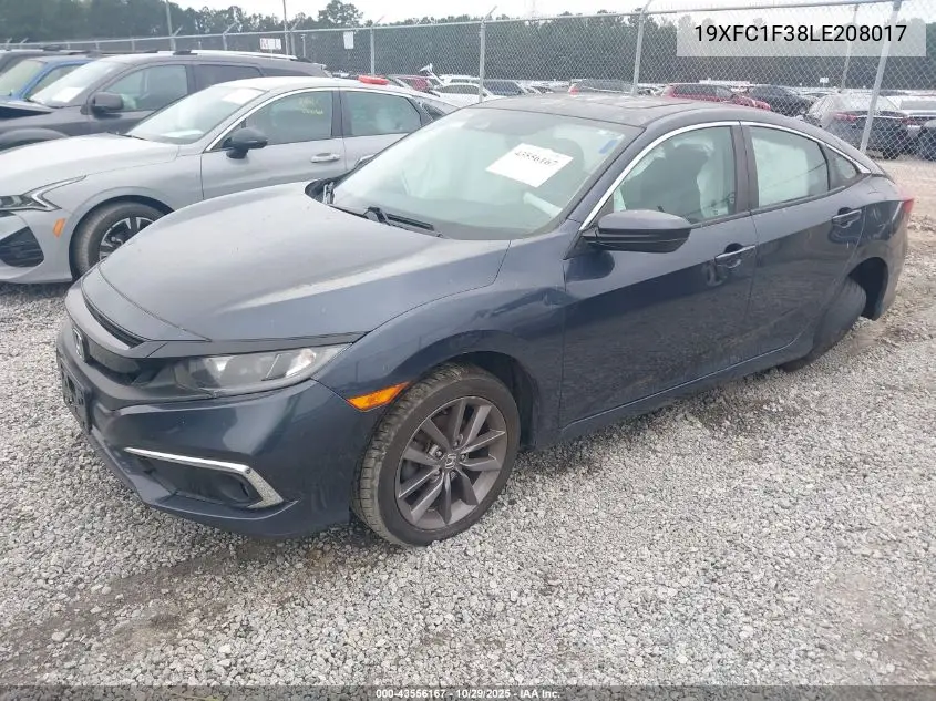 19XFC1F38LE208017 2020 Honda Civic Ex