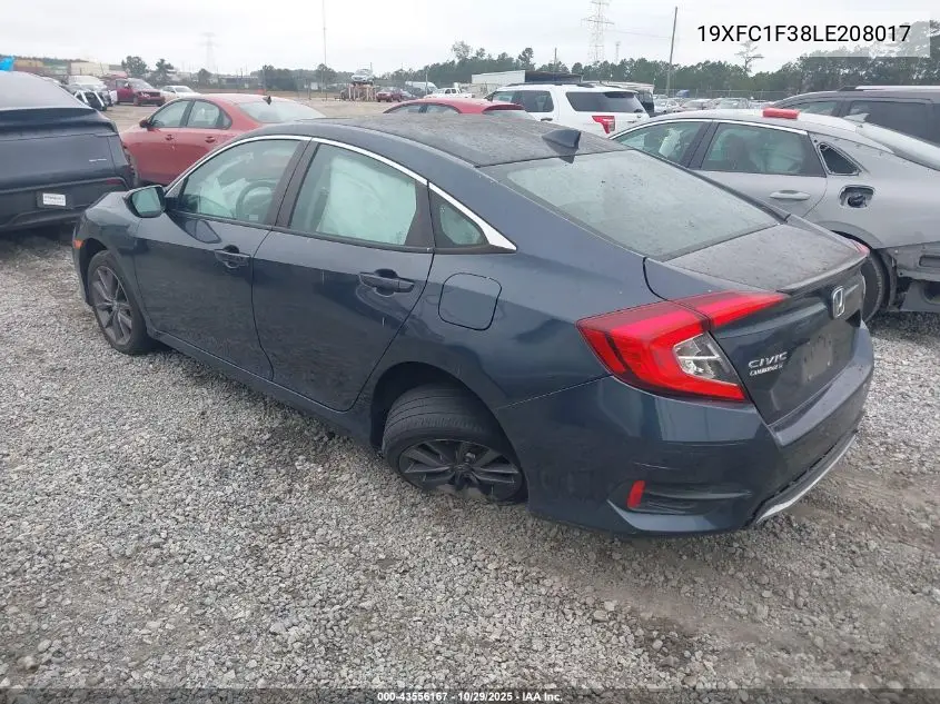 19XFC1F38LE208017 2020 Honda Civic Ex