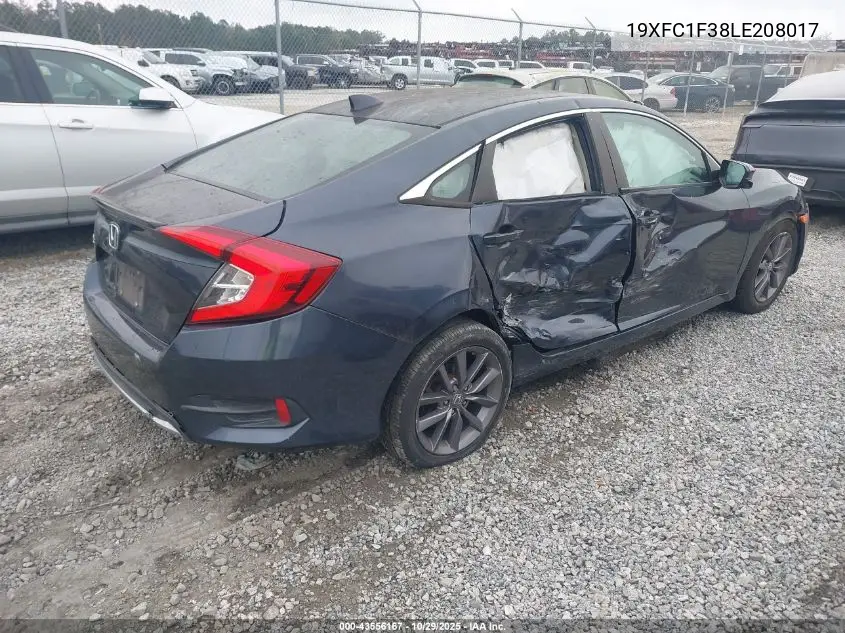 19XFC1F38LE208017 2020 Honda Civic Ex