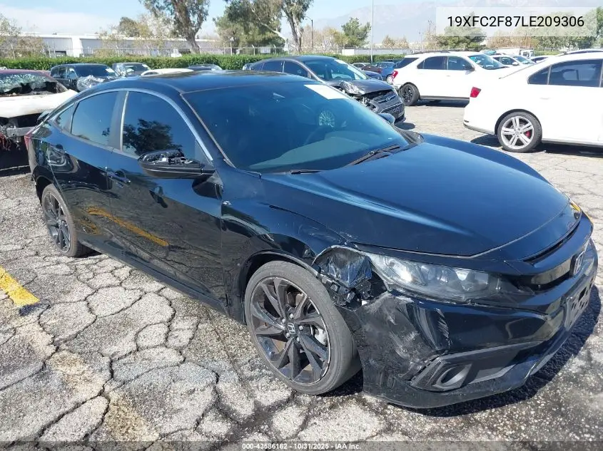 19XFC2F87LE209306 2020 Honda Civic Sport