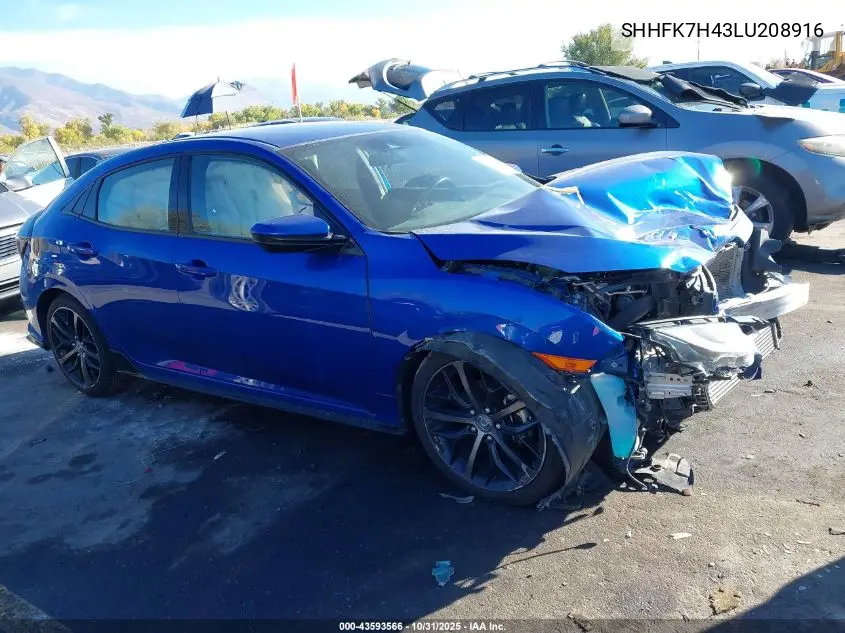 SHHFK7H43LU208916 2020 Honda Civic Sport