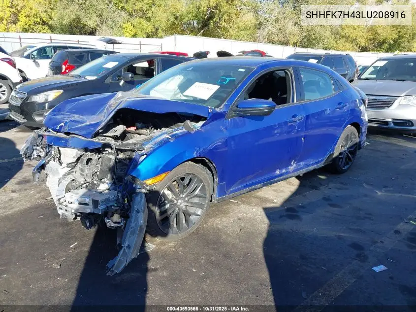 SHHFK7H43LU208916 2020 Honda Civic Sport