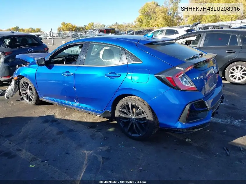 SHHFK7H43LU208916 2020 Honda Civic Sport