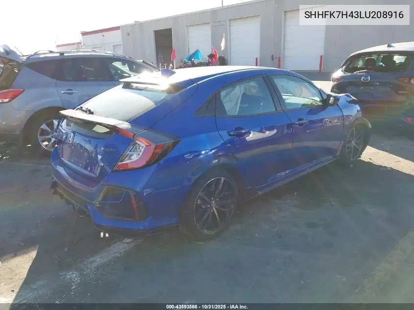SHHFK7H43LU208916 2020 Honda Civic Sport