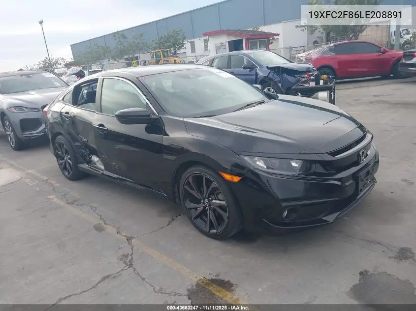 19XFC2F86LE208891 2020 Honda Civic Sport