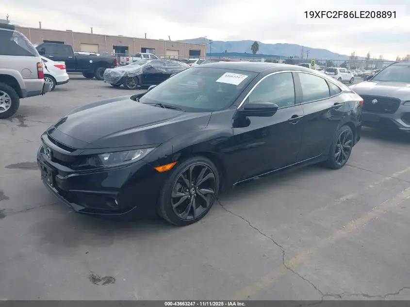 19XFC2F86LE208891 2020 Honda Civic Sport