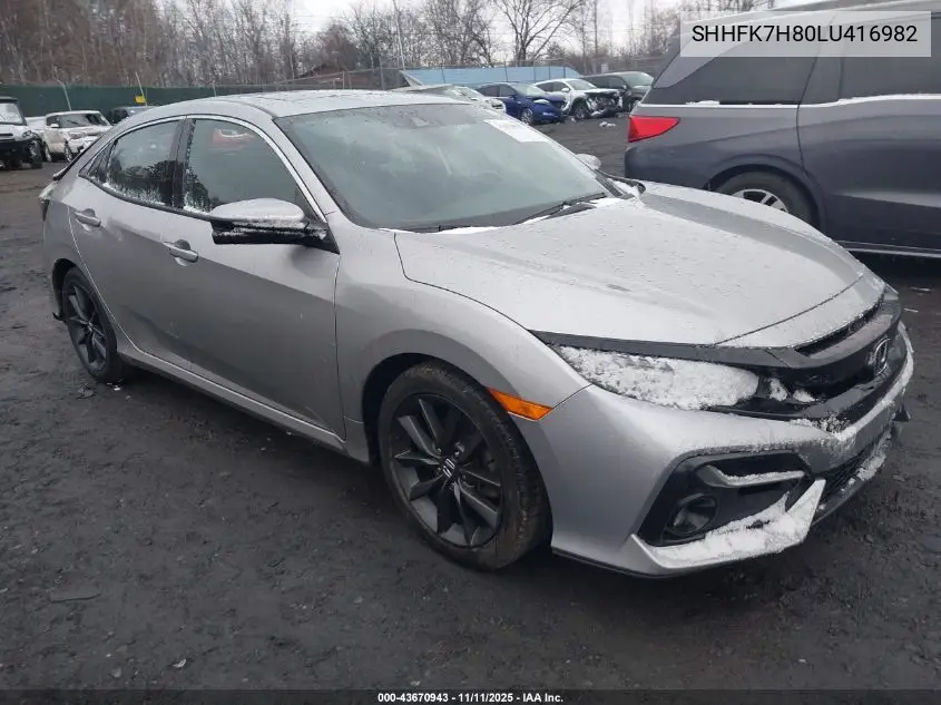 SHHFK7H80LU416982 2020 Honda Civic Ex-L