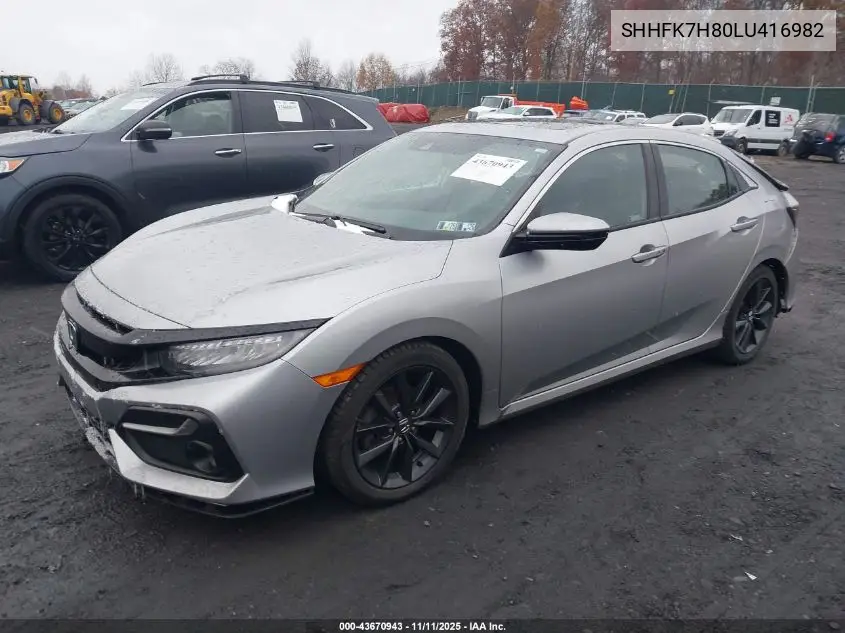 SHHFK7H80LU416982 2020 Honda Civic Ex-L