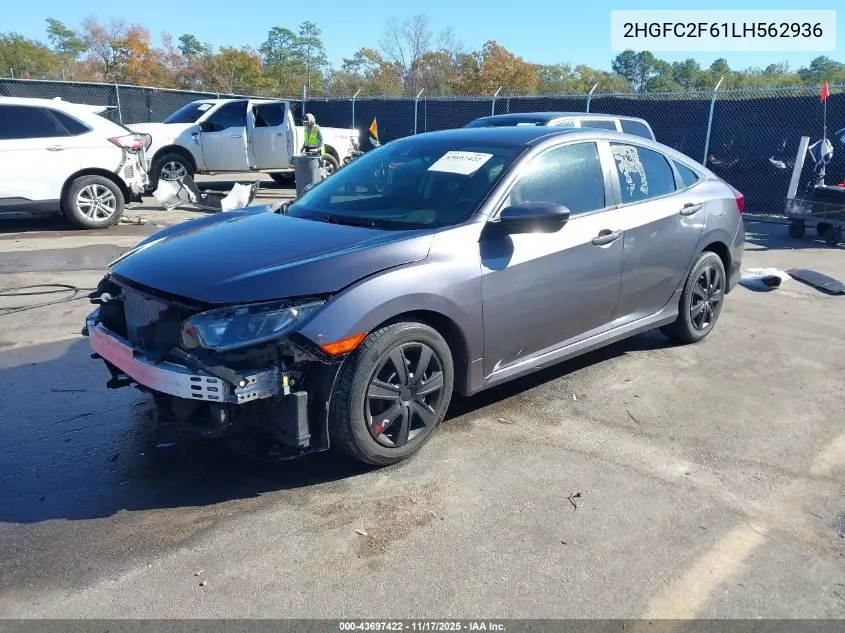 2HGFC2F61LH562936 2020 Honda Civic Lx