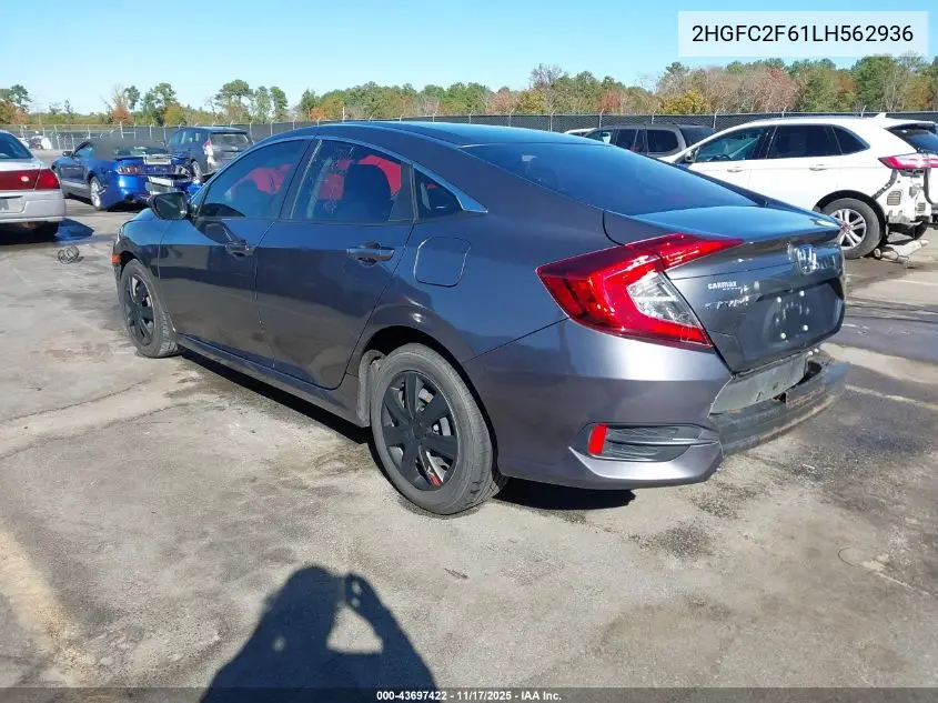 2HGFC2F61LH562936 2020 Honda Civic Lx