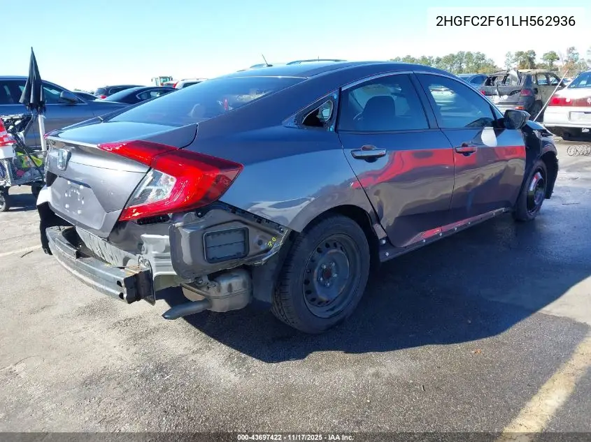 2HGFC2F61LH562936 2020 Honda Civic Lx