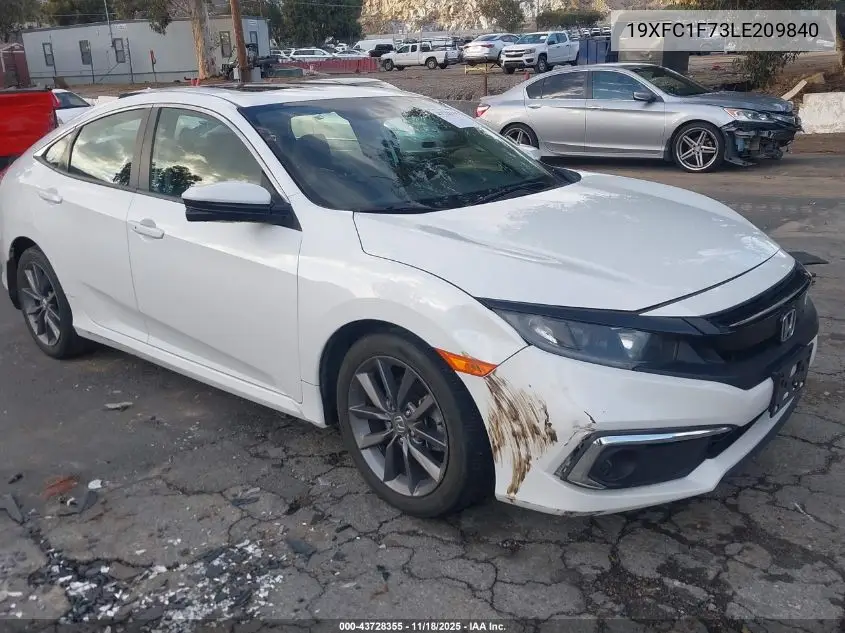 19XFC1F73LE209840 2020 Honda Civic Ex-L