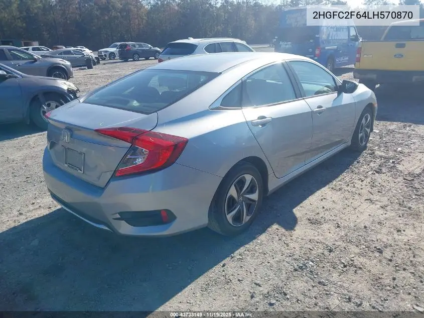 2HGFC2F64LH570870 2020 Honda Civic Lx