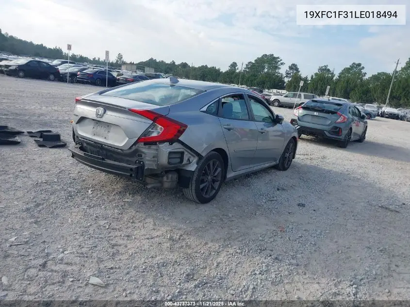 19XFC1F31LE018494 2020 Honda Civic Ex