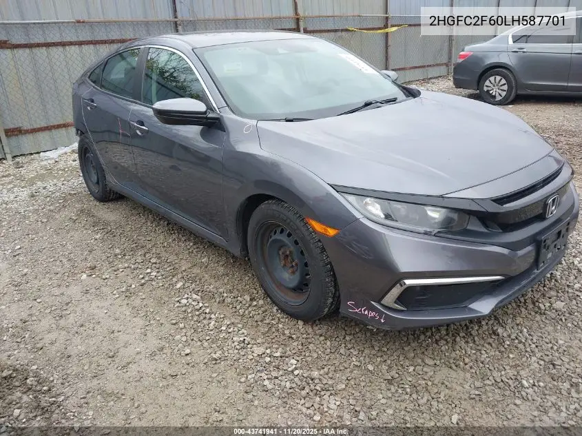 2HGFC2F60LH587701 2020 Honda Civic Lx