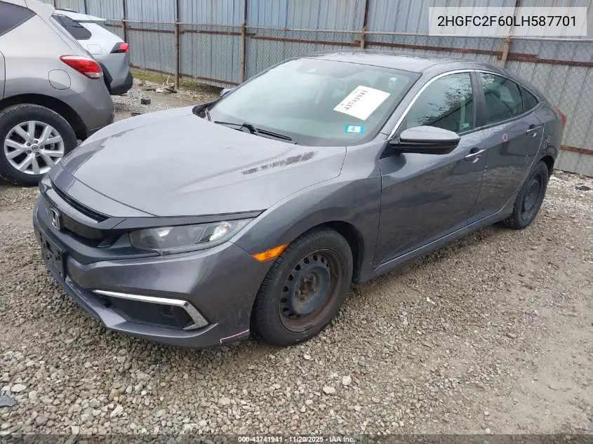 2HGFC2F60LH587701 2020 Honda Civic Lx