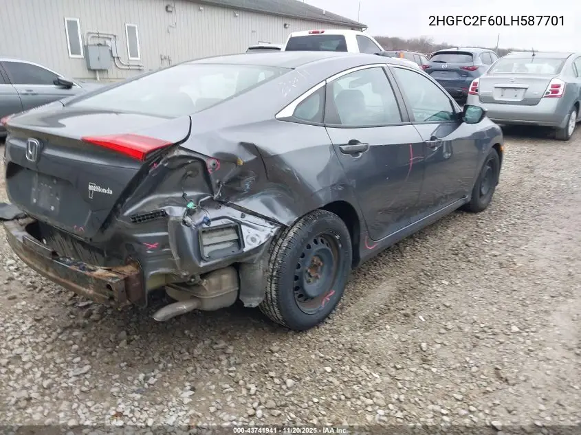2HGFC2F60LH587701 2020 Honda Civic Lx