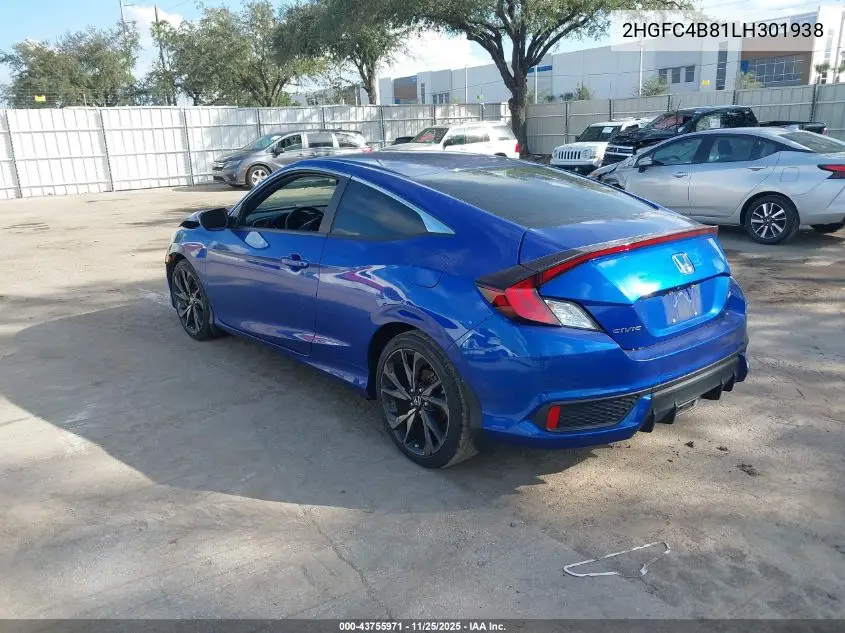 2HGFC4B81LH301938 2020 Honda Civic Sport