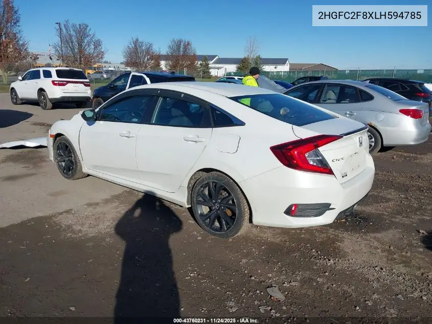 2HGFC2F8XLH594785 2020 Honda Civic Sport
