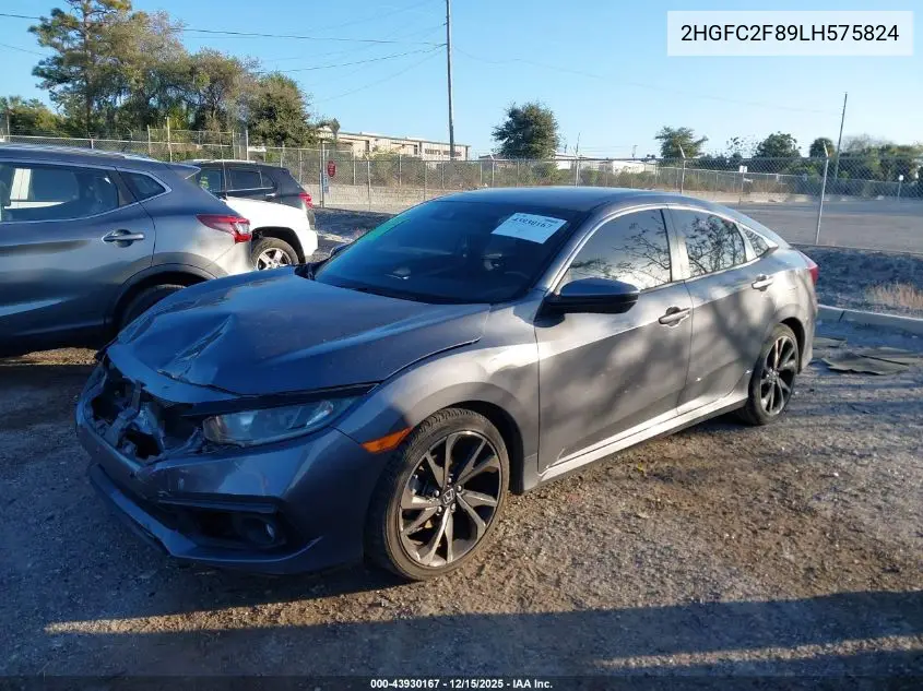 2HGFC2F89LH575824 2020 Honda Civic Sport