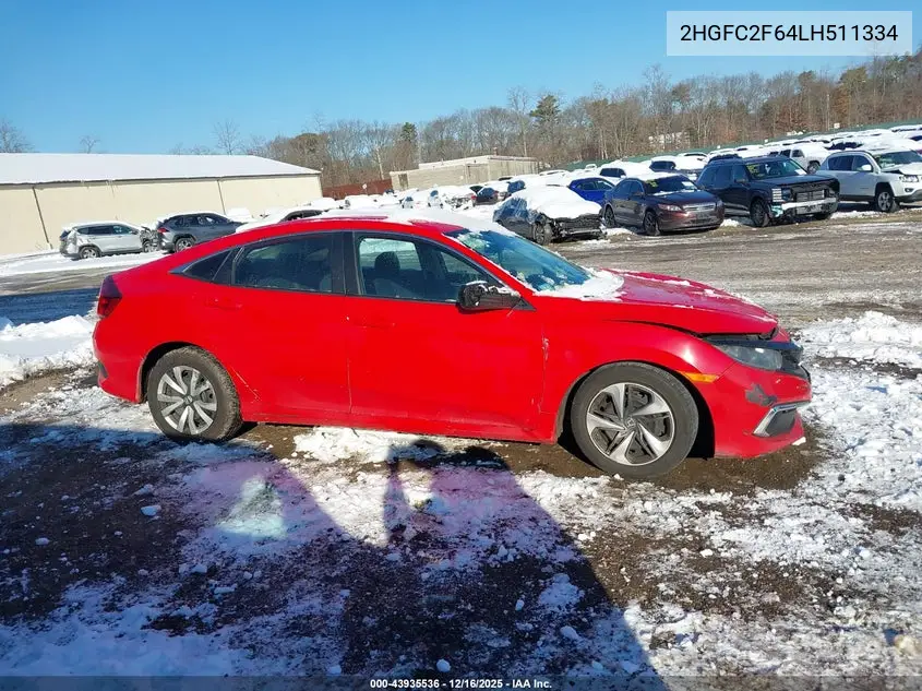 2HGFC2F64LH511334 2020 Honda Civic Lx
