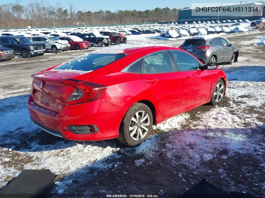 2HGFC2F64LH511334 2020 Honda Civic Lx