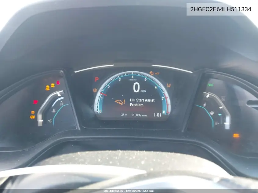2HGFC2F64LH511334 2020 Honda Civic Lx
