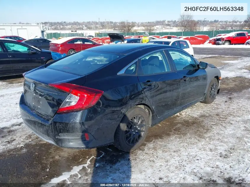 2HGFC2F60LH563348 2020 Honda Civic Lx