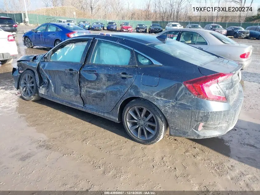19XFC1F3XLE200274 2020 Honda Civic Ex