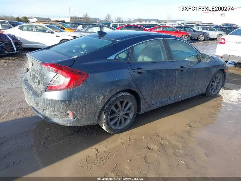 19XFC1F3XLE200274 2020 Honda Civic Ex