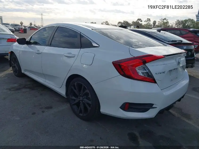 19XFC2F81LE202285 2020 Honda Civic Sport