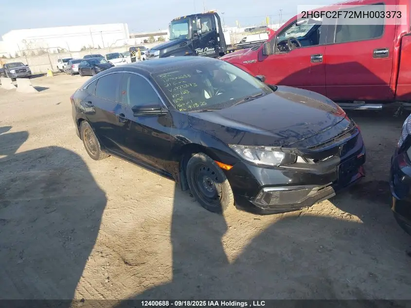 2HGFC2F72MH003373 2021 Honda Civic Ex 4Dr