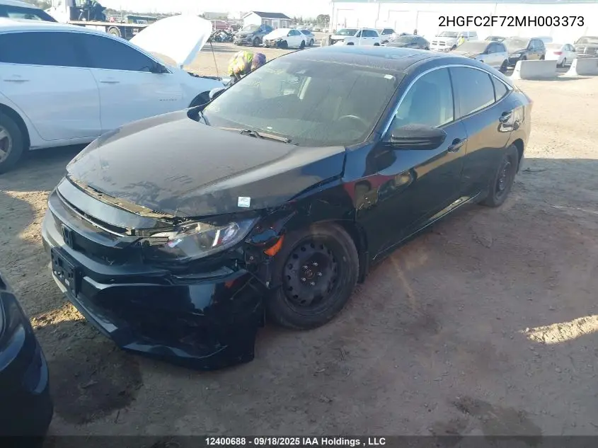 2HGFC2F72MH003373 2021 Honda Civic Ex 4Dr