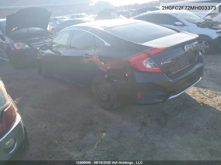 2HGFC2F72MH003373 2021 Honda Civic Ex 4Dr