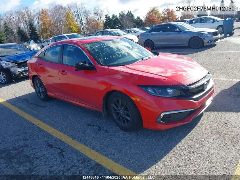 2HGFC2F76MH012030 2021 Honda Civic