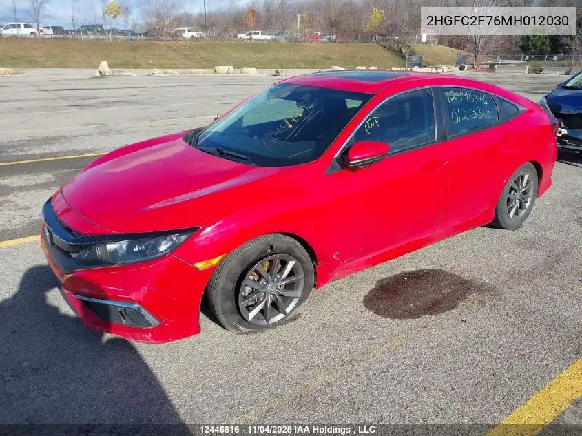 2HGFC2F76MH012030 2021 Honda Civic