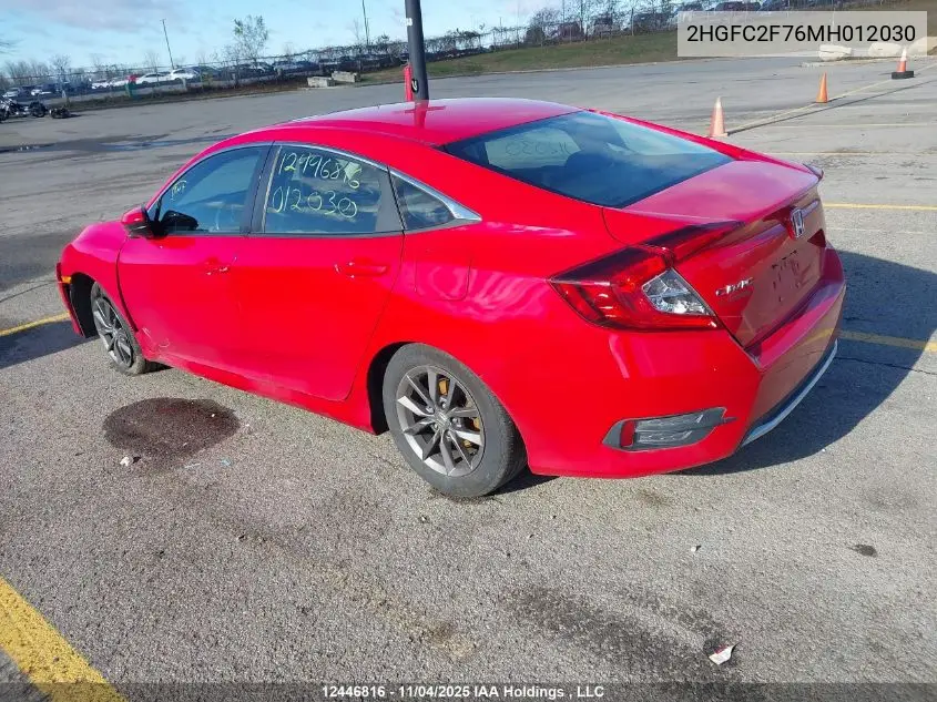 2HGFC2F76MH012030 2021 Honda Civic