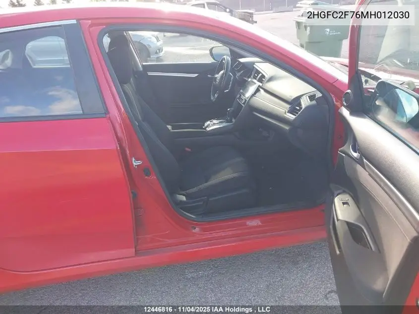 2HGFC2F76MH012030 2021 Honda Civic
