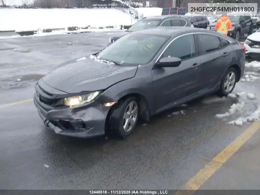 2HGFC2F54MH011800 2021 Honda Civic Lx