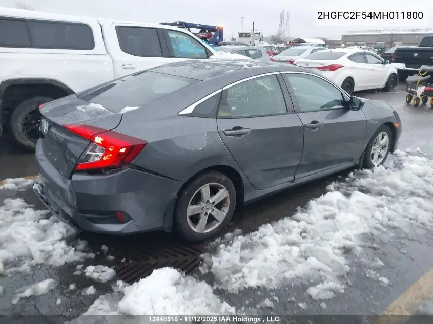2HGFC2F54MH011800 2021 Honda Civic Lx
