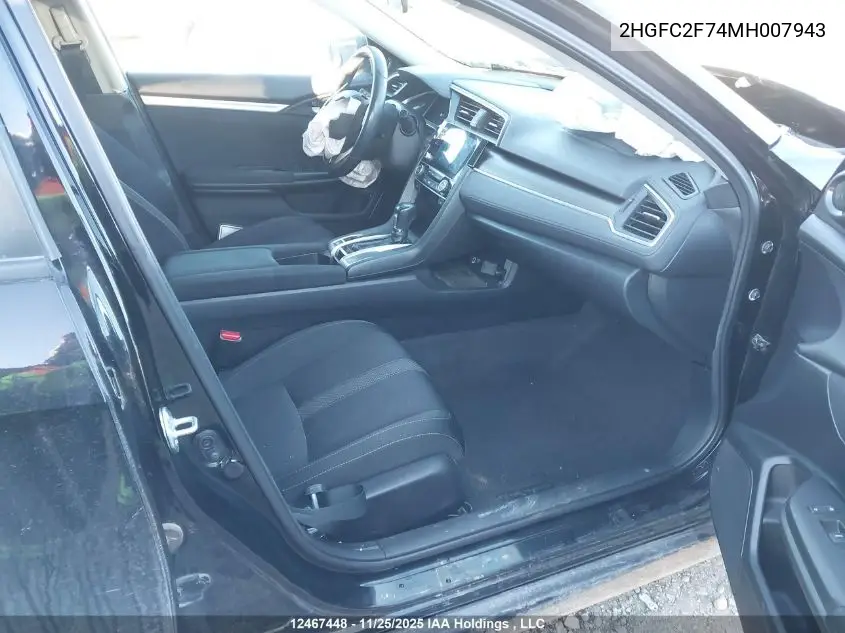 2HGFC2F74MH007943 2021 Honda Civic Ex