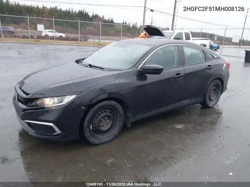 2HGFC2F51MH008126 2021 Honda Civic Lx