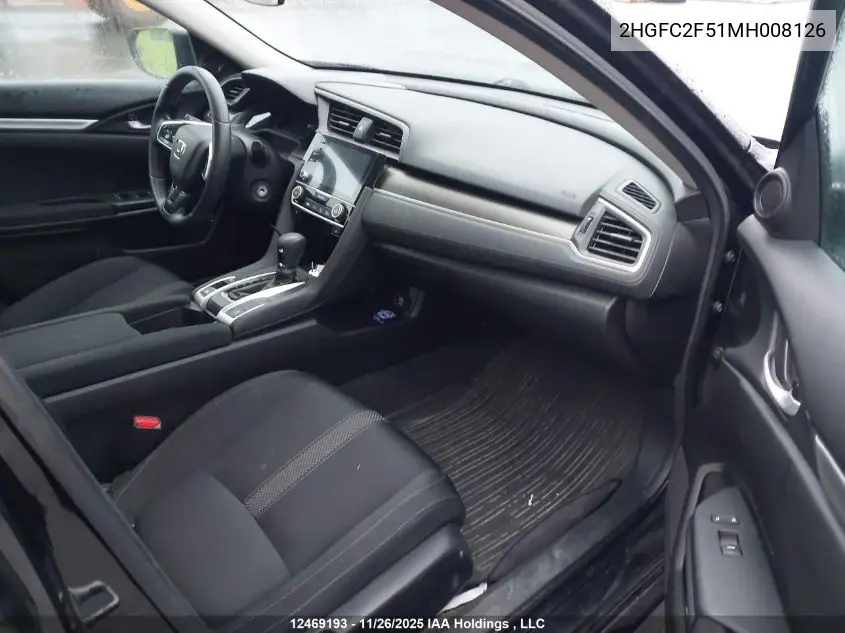 2HGFC2F51MH008126 2021 Honda Civic Lx